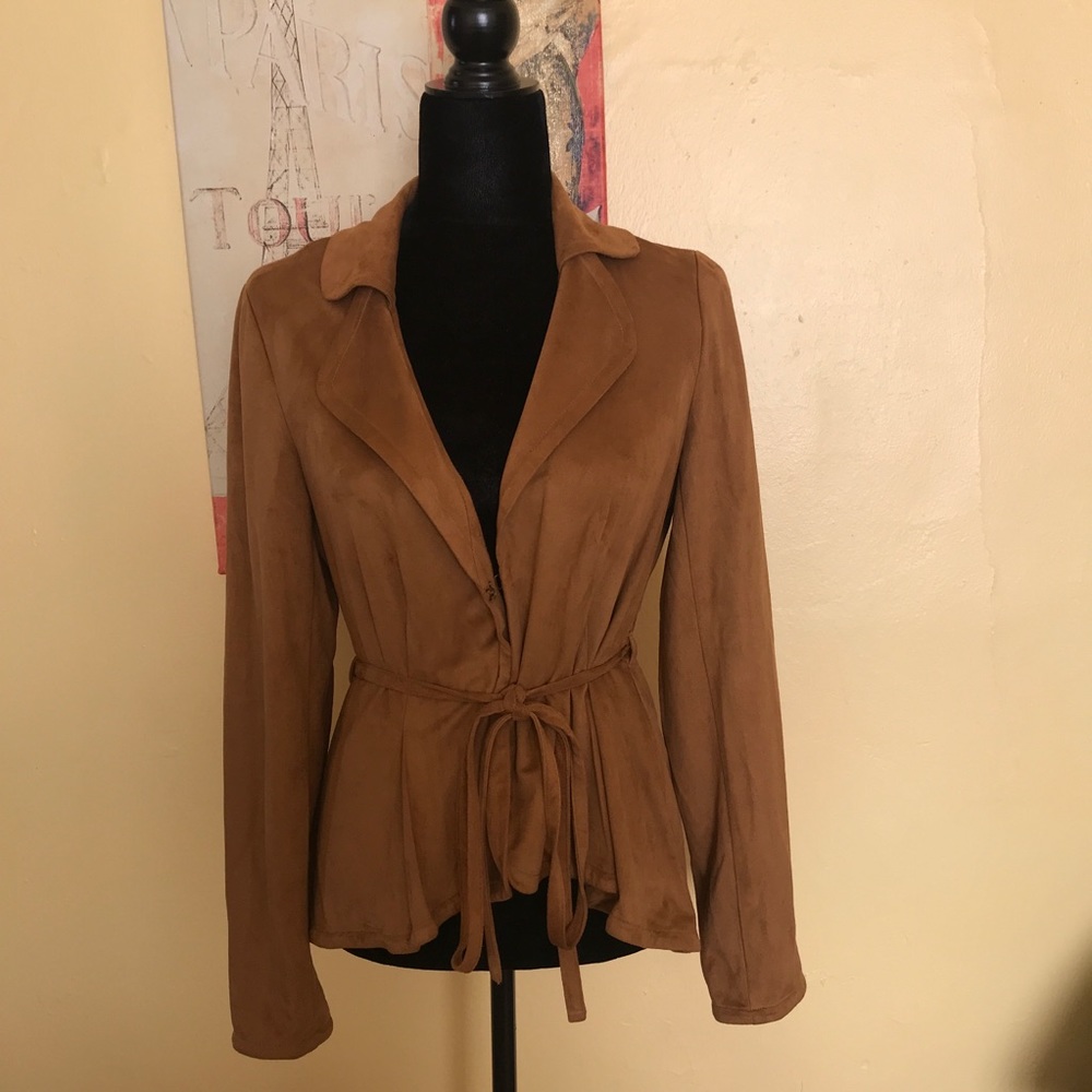 Faux suede jacket.